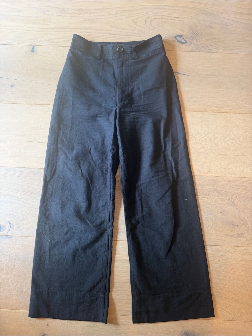 Apiece Apart Black Tailored Wide-Leg Trousers